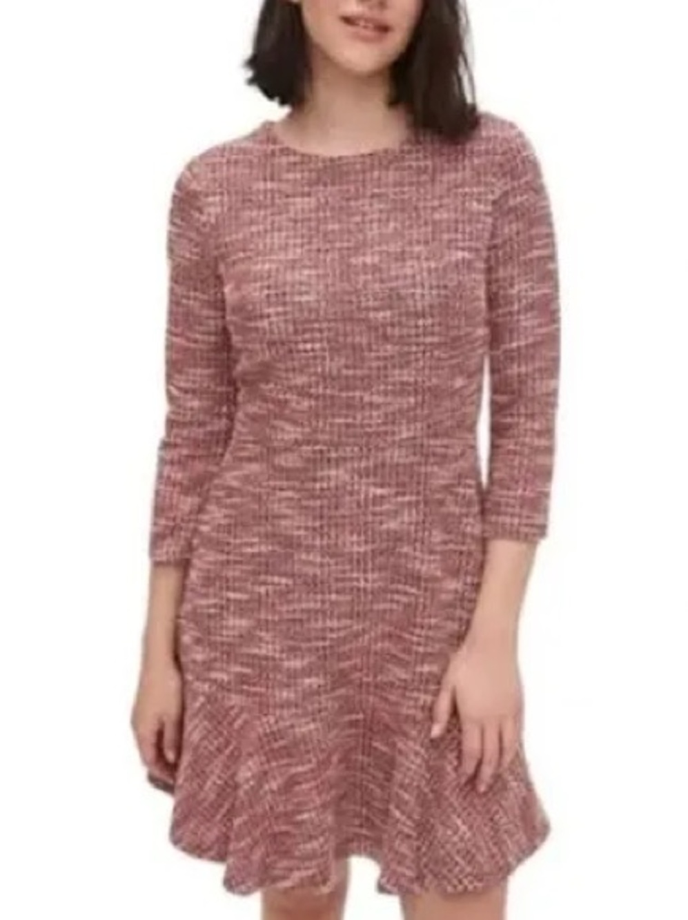 GAP Elegant Fit and Flare Red Tweed Dress with Shimmer and Accented Back Zipper